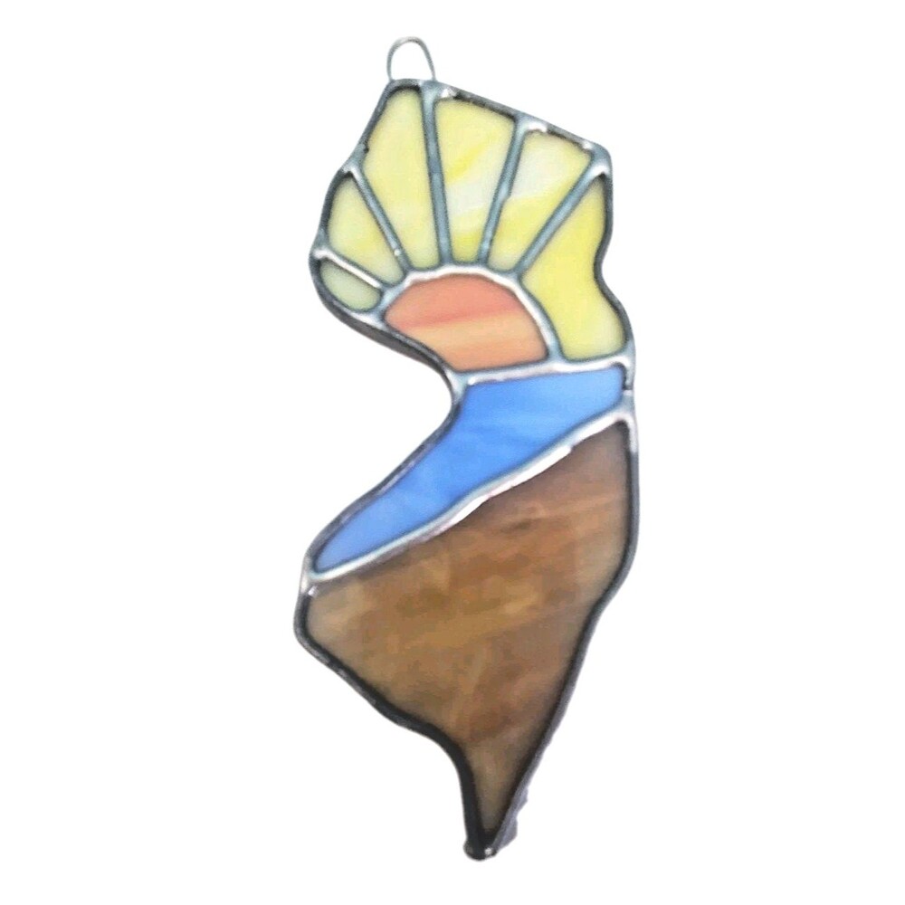 Stained Glass New Jersey State Suncatcher Sunburst Landscape Hanging Art Decor